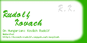 rudolf kovach business card